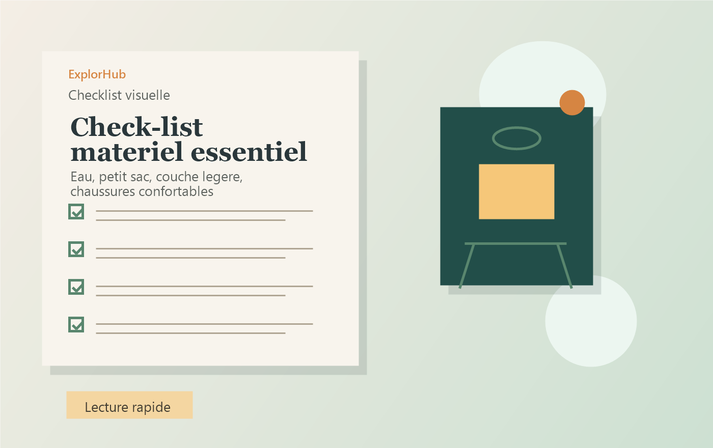 Checklist visuelle du materiel essentiel pour une premiere randonnee a petit budget